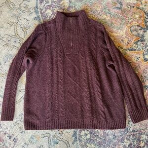 Womens XL Purple Cable Knit Sweater